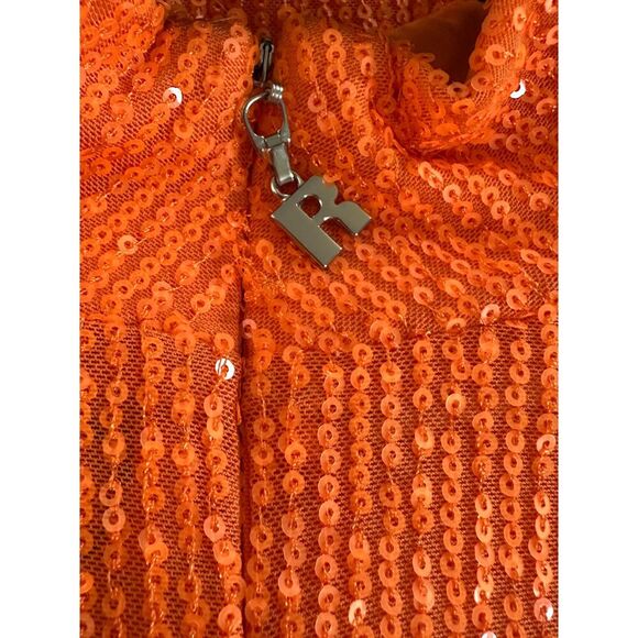 ROTATE BIRGER CHRISTENSEN Krew Lace-Up Sequined Mesh Mini Dress Size 4 - Picture 7 of 10